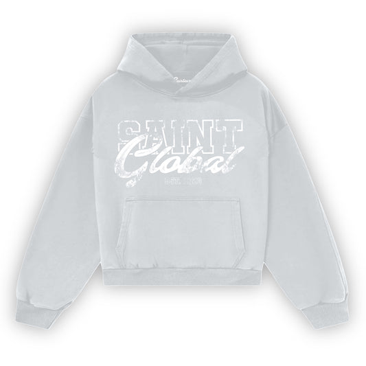 "SAINT GLOBAL HOODIE" GREY
